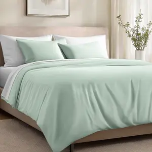 Bare Home Organic Cotton Sateen Duvet Cover Set, Premium Bedding Sets for Bedroom Use