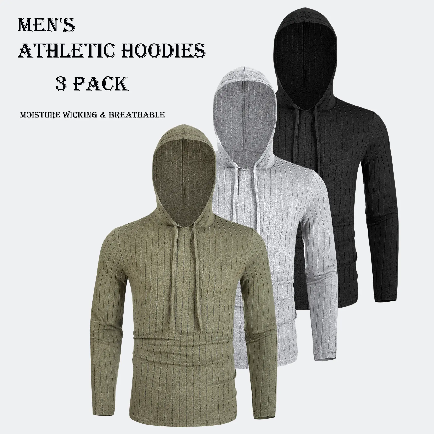 Men's Athletic Hoodies Pullover Sweatshirt Hoodies Eco Hoodie Workout Lightweight Hoodies For Men Moisture Wicking Breathable Cozy For Everyday And Travel-Ready