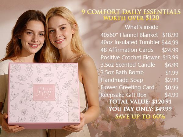 MAYICIVO Mothers Day Gifts Birthday Gifts for Women - Get Well Soon Spa Care Package, Luxury Self Care Gift Basket for After Surgery & Cancer Care Inspirational Thinking of You Sympathy Gift Set for Mom Her Friend