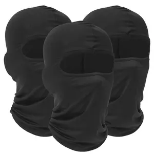 3pcs Black windproof motorcycle face mask, headband, scarf, unisex breathable balaclava—off-road motorcycle and bicycle accessories, suitable for outdoor riding, travel, and skiing.