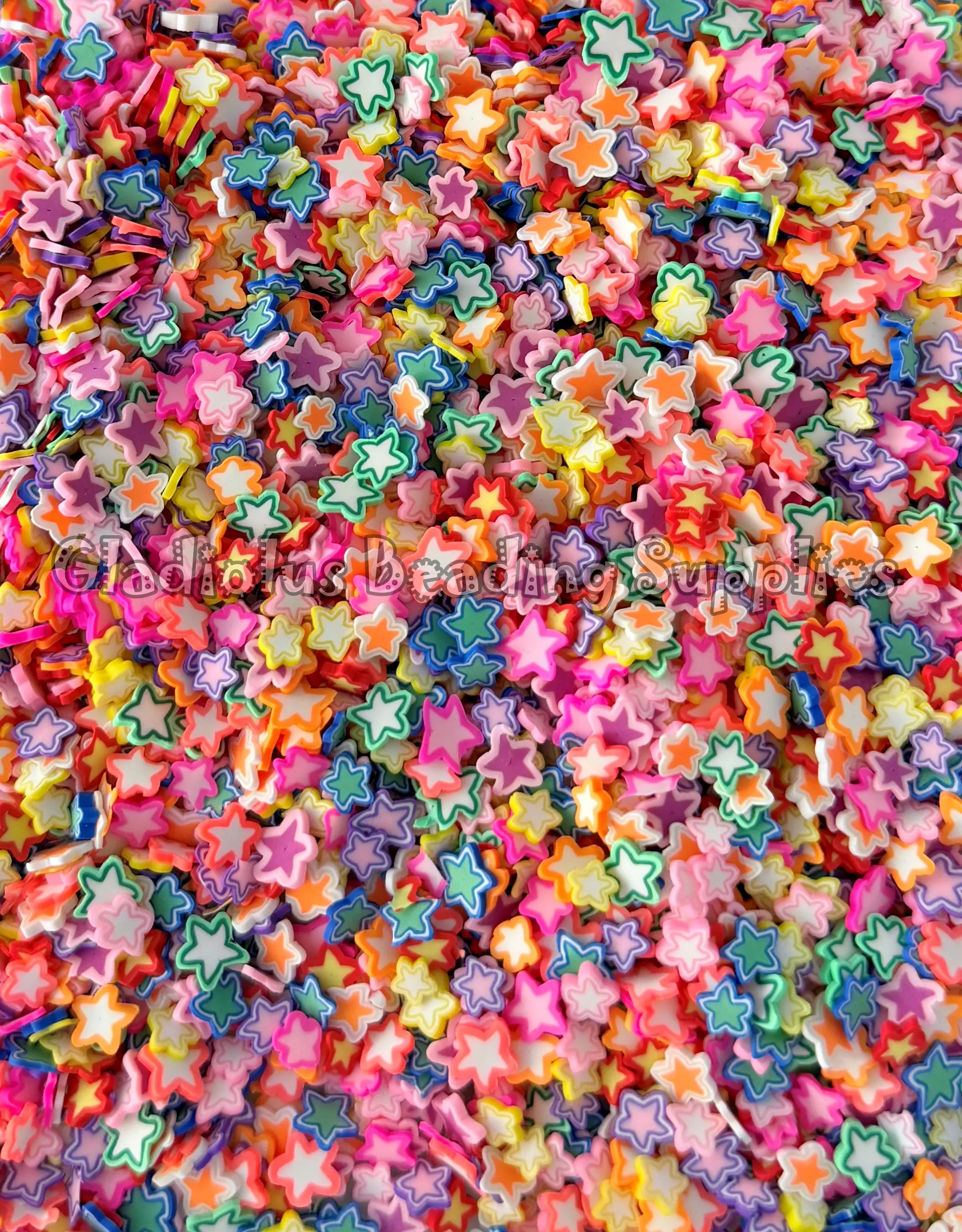 Star Clay Slices, Star Clay Slices, Non-Edible Sprinkle Mix, Polymer Clay, Fake Sprinkles, Nail Art Supplies, Shaker Mix