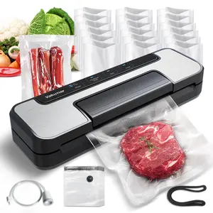 Vacuum Sealer Machine, 80Kpa Food Vacuum Sealer Machine with Double Pump, Dry,/Moist, Pulse Mode, Handle Locked Design, LED Indicator Light & Cutter,12MM Widened Heating Strip vacuum sealed meat sealer