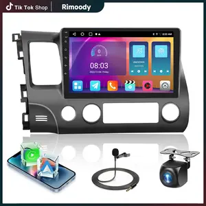 Rimoody 10.1" Touchscreen Car Stereo for Honda Civic 2006-2011, 5GHz-WiFi 2G+64G Android 15 Car Radio with Wireless CarPlay Android Auto, CarPlay Screen, Bluetooth EQ GPS USB AHD Backup Camera, Father's Day Gift