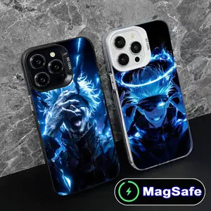Jujutsu Kaisen Neon Anime MagSafe Phone Cases For iPhone 17 16 15 14 13 12 11 Promax Pro Air Plus Luxury Black Shockproof Protective Cover