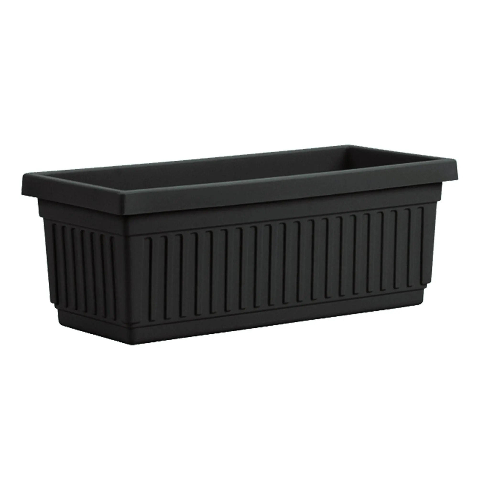 HC Companies Fluted Plastic Venetian Garden Flower Window Box, Black HC Companies Fluted Plastic Venetian Garden Flower Window Box, Black