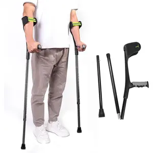 Forearm Crutches for Adult Men or Women, 2 Pcs, Adjustable, Foldable Arm Crutch with Elbow Strap, Light and Portable Crutches for Patients
