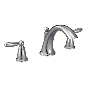Brantford Chrome Two-Handle Low Arc Roman Tub Faucet