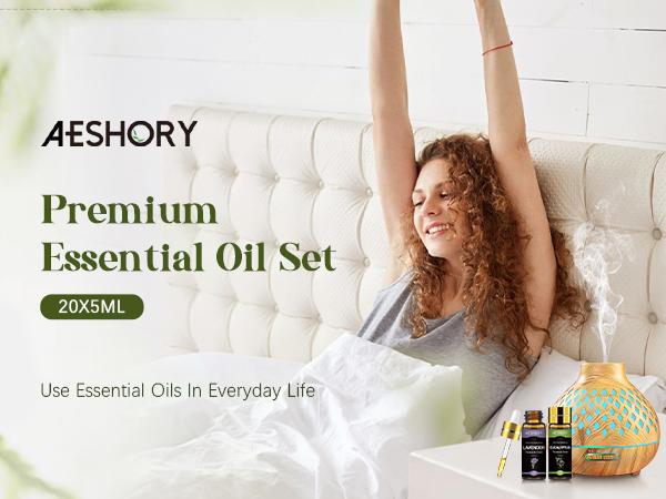 Essential Oils Set - 20x5ml Pure Aromatherapy Essential Oils Kit for Diffuser, Humidifier, Aromatherapy, Massage, Skin & Hair Care - Lavender, Tea Tree, Eucalyptus, Sandalwood, Peppermint, Rosemary
