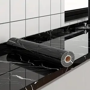 Kitchen Countertop Protective Film, High Temperature & Oil Resistant Sticker, Self-adhesive Countertop Protective Film for Home Kitchen, Marble Pattern Wallpaper, Marble Wallpaper Roll