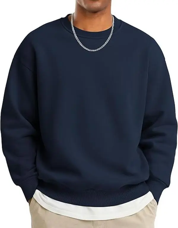 Unisex Crewneck Sweatshirt, Classic Black Pullover Long Sleeve Top, Casual Streetwear for Men & Women