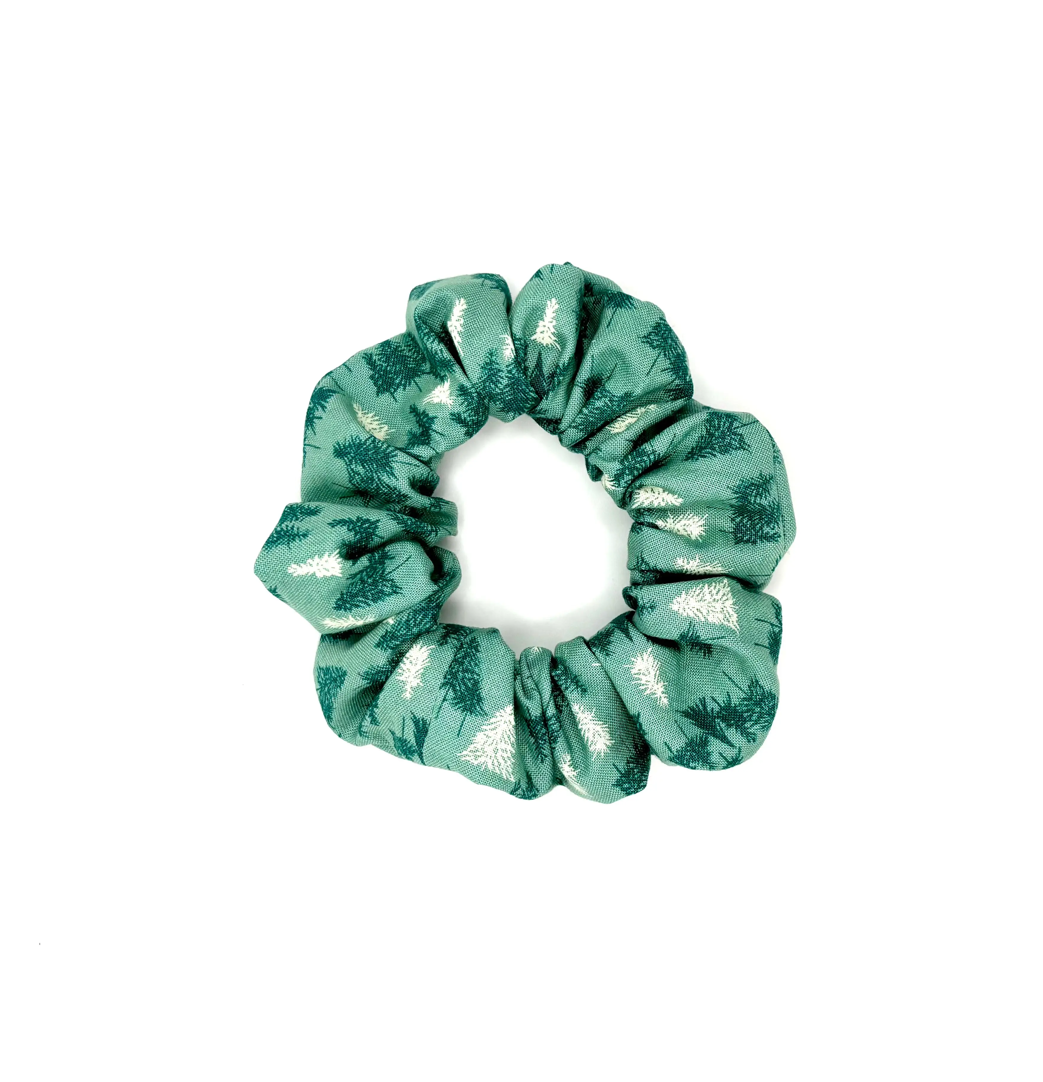 Teal Winter Woods Hair Scrunchie
