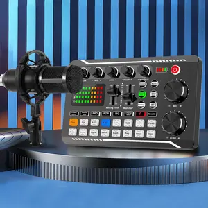 F998 Live Streaming DJ Device, Wireless Bluetooth-compatible Mixer Device, RGB Light Button DJ Mixer, Sound Control Game Singing Atmosphere Audio Mixer, Amplifier Sound System, Gifts for Boyfriend