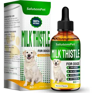 Milk Thistle for Dogs | Dog Liver Supplement for All Ages and Breeds | Here is Only Herbal Composition | + Attractive and Super Yummy Bacon Flavor | 2 Oz