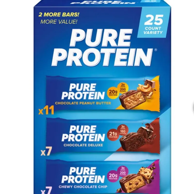 Pure Protein Bars, Variety Pack, 1.76 oz, 25-count