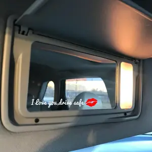 Cute I Love You Drive Safe Mirror Stickers, 3-Pack Kiss Lip Vinyl Car Decals for Women, Fun Rearview & Windshield Decorations, Perfect Valentine Gift, Car Accessories