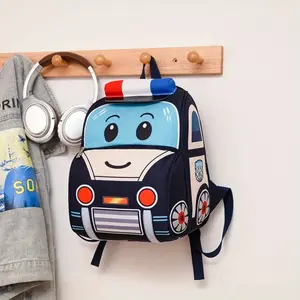 Cool and stylish cartoon police car design backpack, suitable children to use school or outings