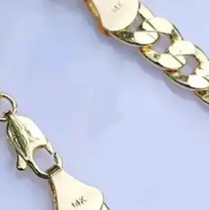 14k gold-plated and stamped cuban link chain  6mm  24in long cuban  link