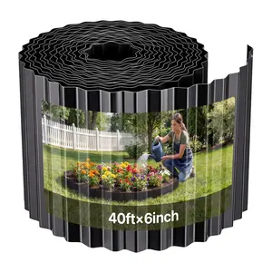 【SummerFinds】VEVOR Galvanized Steel Landscape Edging, 40 ft x 6 in Metal Edging for Landscaping with Gloves, Easy-to-Install Bendable Metal Strips, Heavy Duty Metal Garden Edge Border for Flower Bed, Yard Pathway