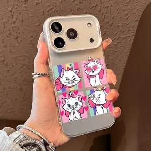Cute Marie Cat Phone Case for iPhone 17 16 15 14 13 12 11 Pro Max Air Magnetic MagSafe Matte Laser Metallic Phone Case | Aurora Gradient Finish with Smooth Matte Texture | Durable Scratch-Resistant Anti-Fingerprint Protective Cover