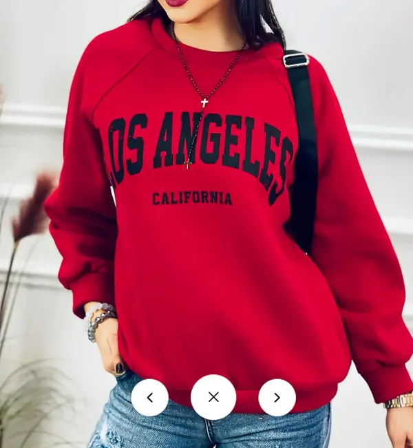 Over-sized 'LA California' Printed Jumper Sweatshirt