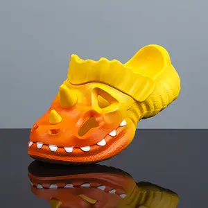 Summer cartoon 3D dinosaur couple style unisex sandals suitable for travel and vacation, beach slippers, non-slip and breathable