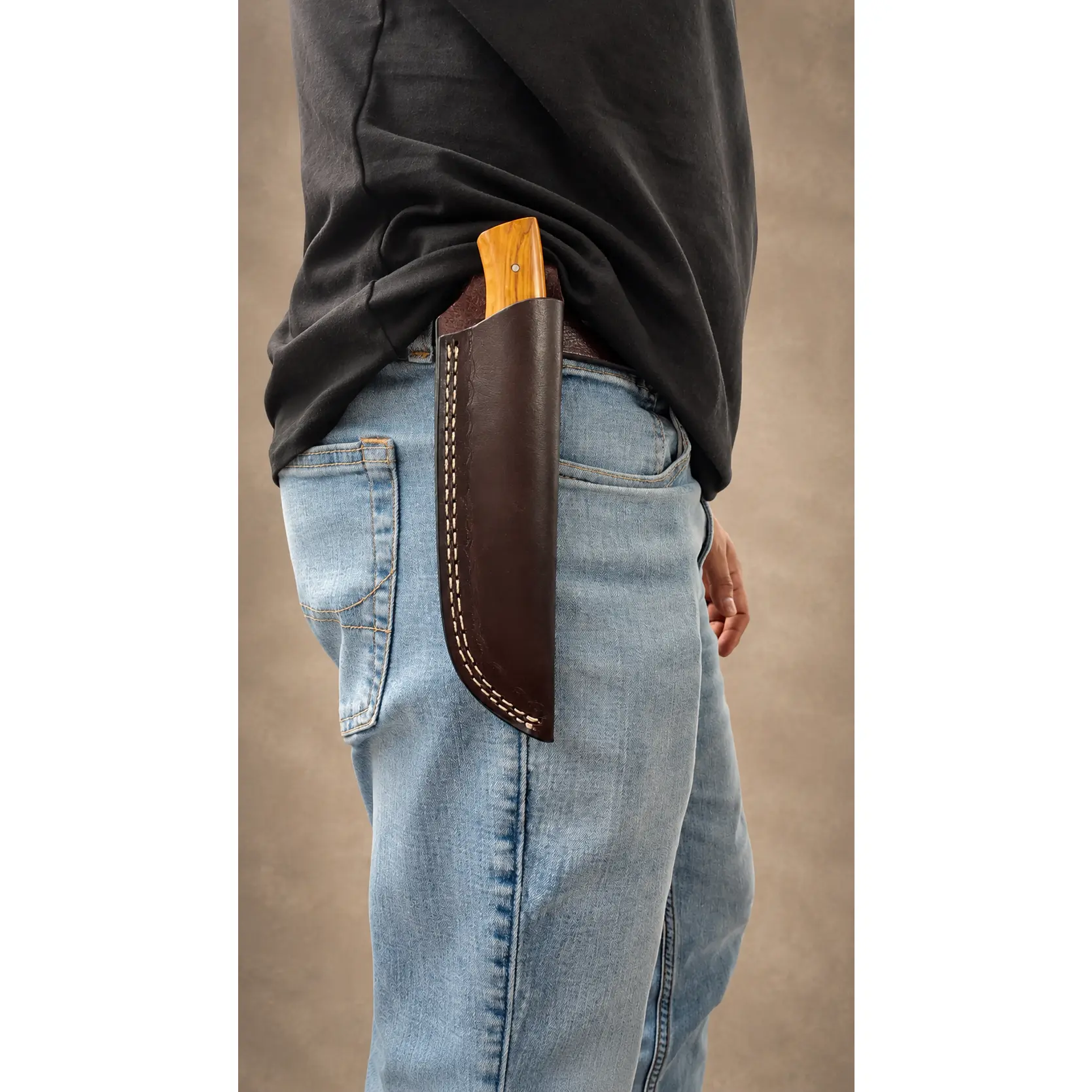 Handmade Genuine Cow Leather Fixed Blade Sheath – Universal 9" Leather Knife Sheath