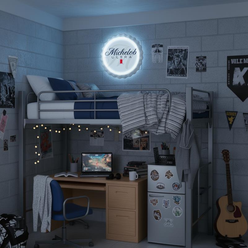 Beer Bottle Cap LED Neon Sign, 13.39"x13.39" Acrylic & LED Wall Light, USB Powered Bar Decor for Home, Man Cave, Pub, Party