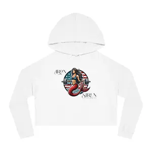 Iron Siren Fitness, Empowered Mermaid Cropped Hooded Sweatshirt - Fitness Apparel, Casual Wear, Workout Gear, Gym Clothing, Gift for Her