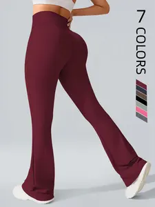 High Waist Flare Pants for Women, High Stretch Bottoms, Long Tight High Elasticity, Comfortable Fit, Ideal for Gym & Daily Wear, Stylish Ladies' Clothing