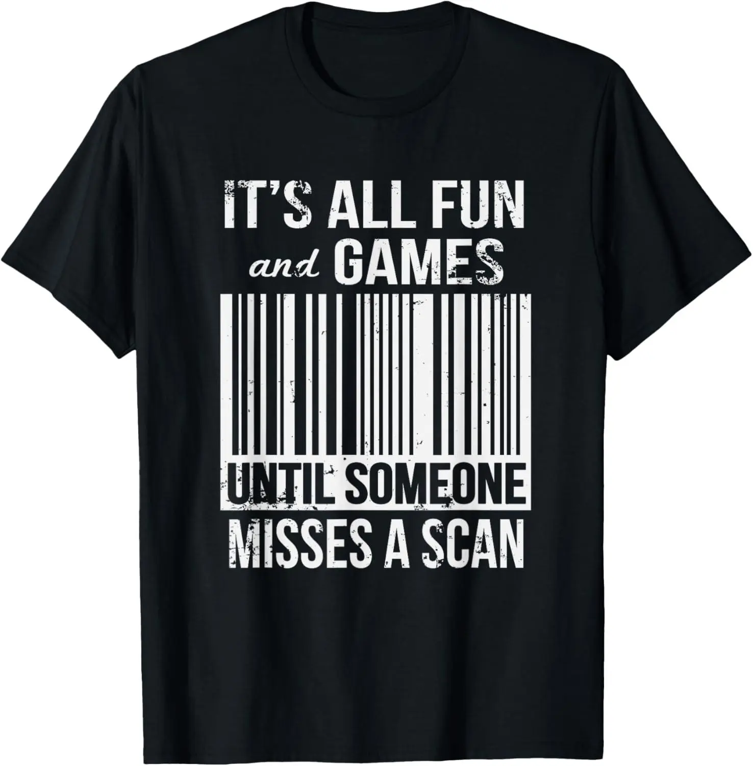 Women's 100% Cotton Casual Short-Sleeve Fashion T-Shirt, Unisex Funny "Misses A Scan" Postal Worker Tops, Breathable Fabric, Natural, Graphic, Round Neck, Regular Fit, Pure Cotton