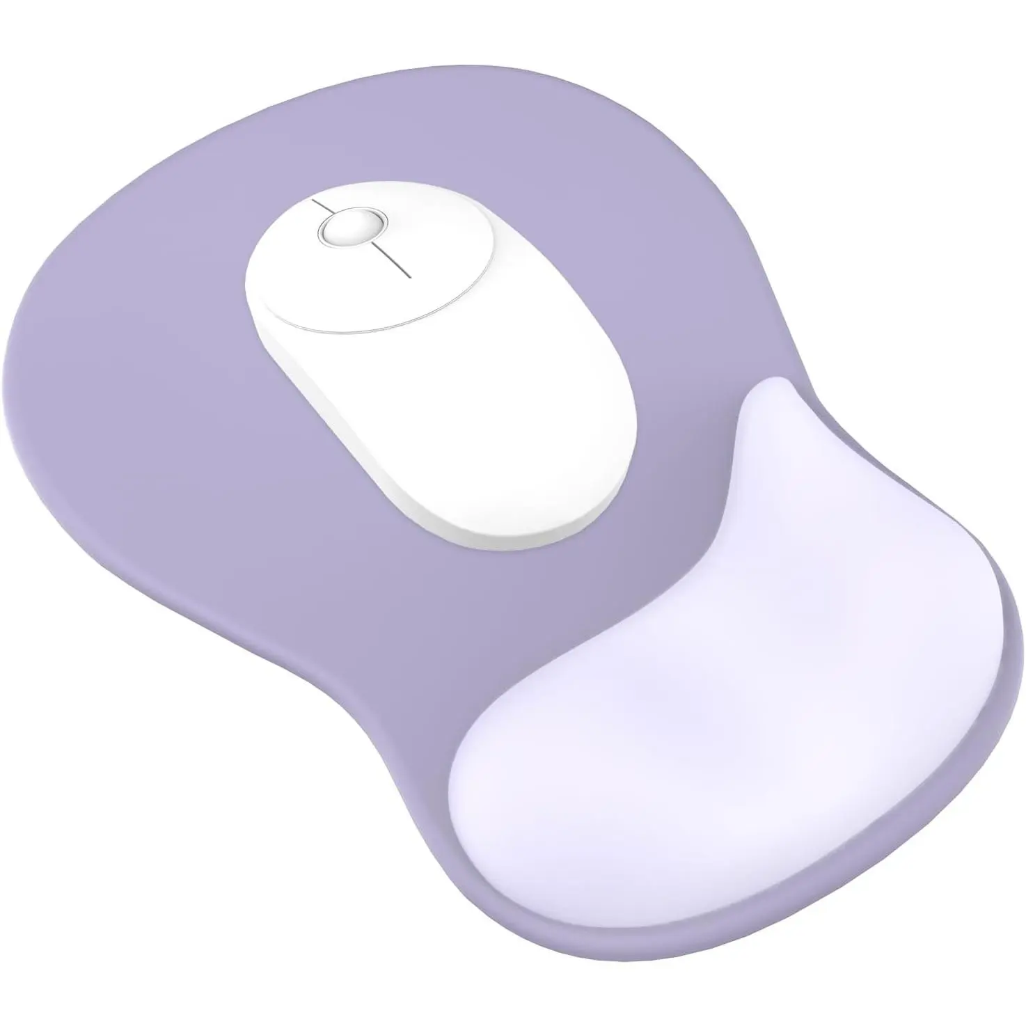Z-RGP18 Purple Gaming Mousepad with Durable Gel Wrist Rest, Ergonomic Smooth Precise Computer Support, Non-Slip PU Base, Washable for Office & Home Pain Relief