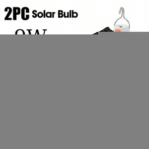 2PC 9W/12W LED Solar Lamp Bulb Hanging Solar Lights For Outdoor Camping And Fishing Emergency Sunlight Powered Lamp With Remote