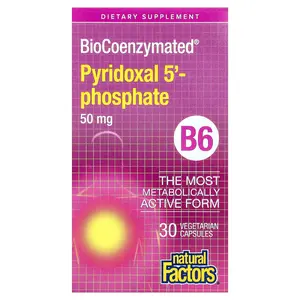 Natural Factors BioCoenzymated®, B6, Pyridoxal 5'-Phosphate, 50 mg, 30 Vegetarian Capsules