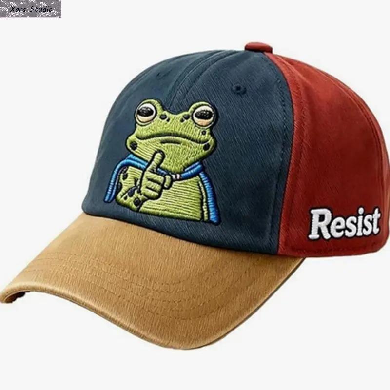 Vintage Frog Print Washed Dad Hat for Men & Women - Soft Cotton Distressed Baseball Cap, Cute Streetwear Low Profile Casual Hat for Everyday Outfit, Nature Lover Gift, Trendy Aesthetic Accessories Vintage Frog Print Washed Dad Hat for Men & Women - Soft Cotton Distressed Baseball Cap, Cute Streetwear Low Profile Casual Hat for Everyday Outfit, Nature Lover Gift, Trendy Aesthetic Accessories