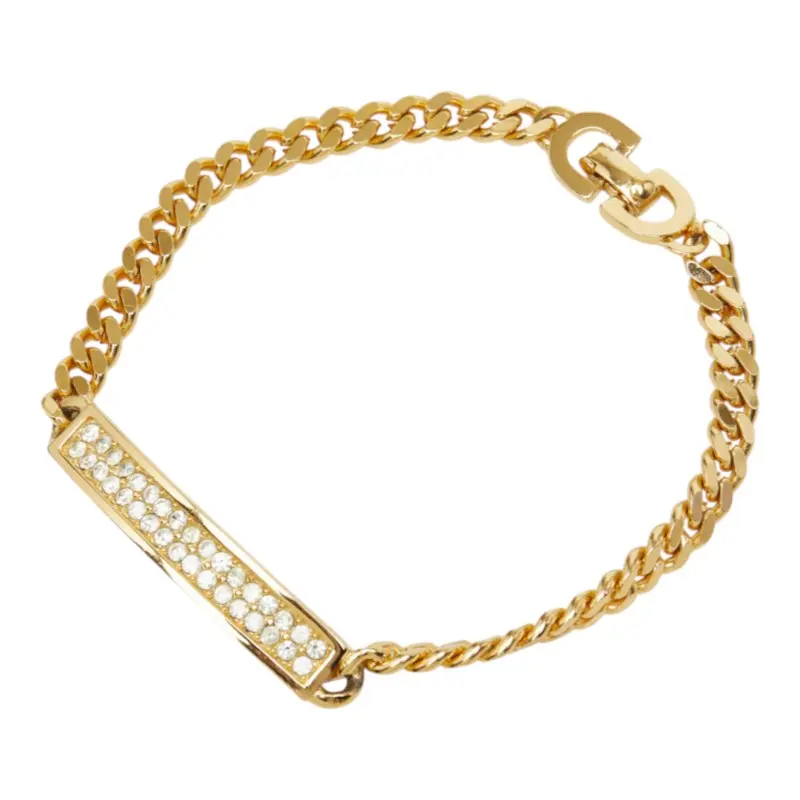 Pre-owned Dior Gold-plated Small Leather Goods Chain Bracelet