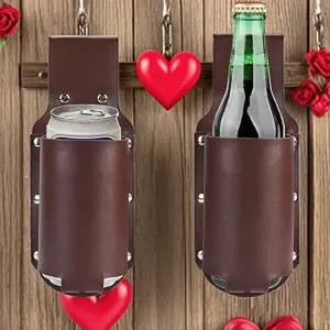 2026 Valentine's Day Gifts-Classic Leather Bottle Holster Multi Use Beer Holder Drink Belt Waist Bag for Wife, Husband, or Couple |   Romantic Gift for Anniversary, Valentine's, Birthday BY