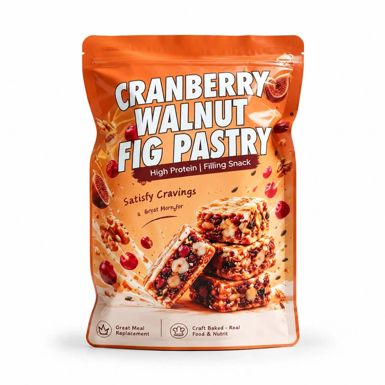 Fig, Walnut, and Cranberry Nut Energy Bars with No Artificial Flavors