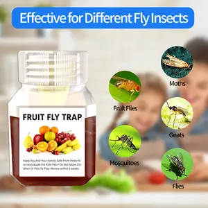 20ml Refill Plastic Fruit Fly Trap for Indoor Kitchen Use Made with Plant-Based Ingredients Eco-Friendly Safe Food Long Lasting