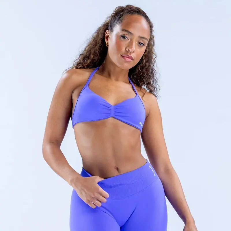 DFYNE Impact Strappy Bra & Shorts Sets 2 Pices sports bra gym stuff women Open Back Padded Halter Sports Bra Sporty Breathable Comfortable Bra, Ladies Sportswear for Exercise Yoga, Gym Clothing, Strappy Sports Bras, Workout Bras, Fitness Training Clothes