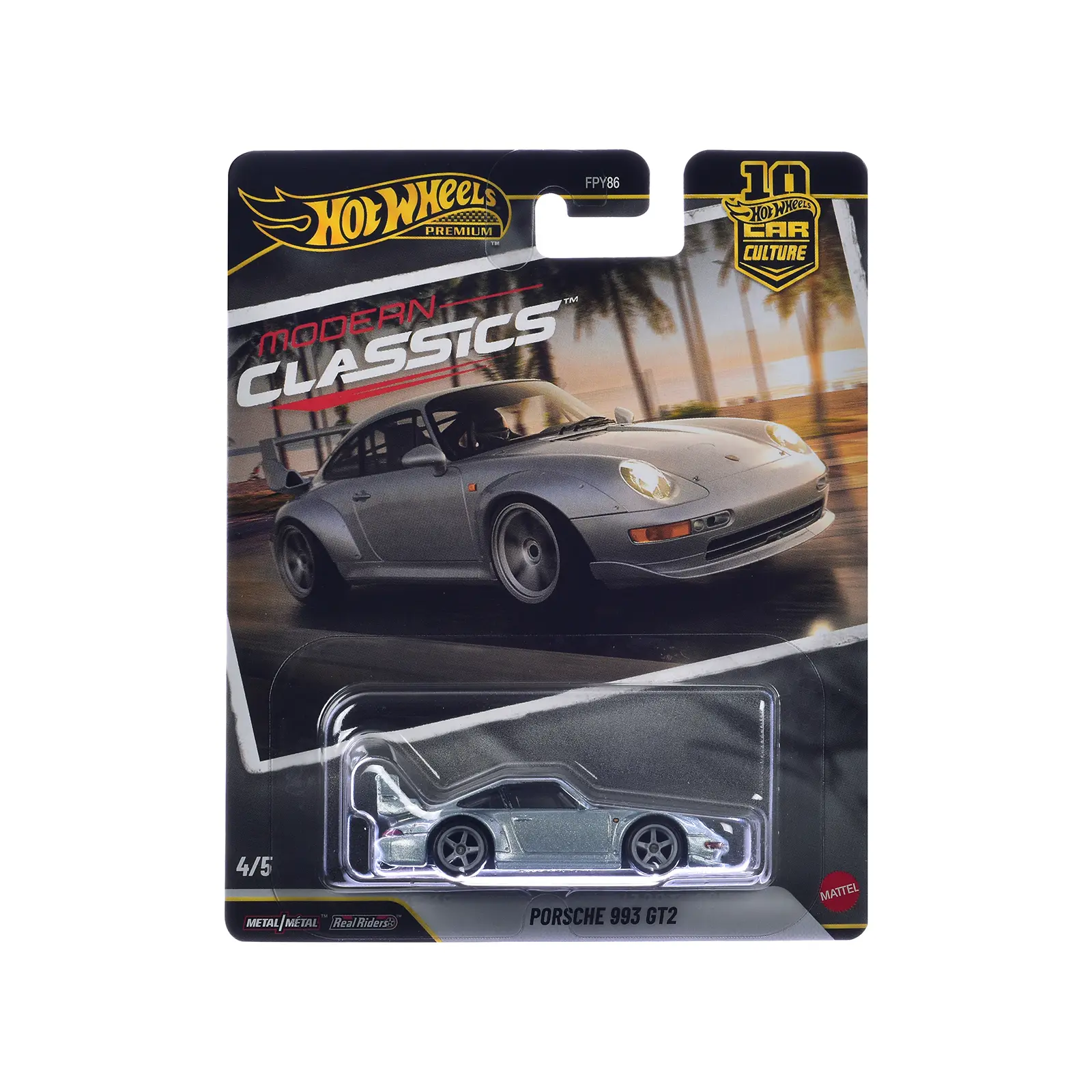 Porsche 993 GT2 Gray Metallic "Modern Classics" Series Diecast Model Car by Hot Wheels