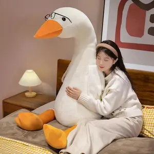 60/100/130CM Kawaii Giant White Goose Plush Toys Stuffed Soft Animal Duck Pillow Sleeping Reading Accompany Dolls Gift Toy