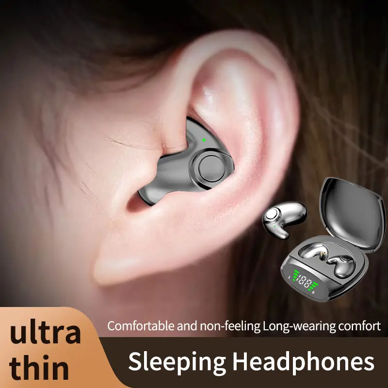 Mini In-Ear Bluetooth Earbuds – New Ergonomic Design, Ultra-Compact Secure Fit, Long-Lasting Battery Life with Fast Charge, Real-Time Power Display, Bluetooth 5.3 & Hands-Free Calls-MD558D work  headphones earbuds  under  20 headphone