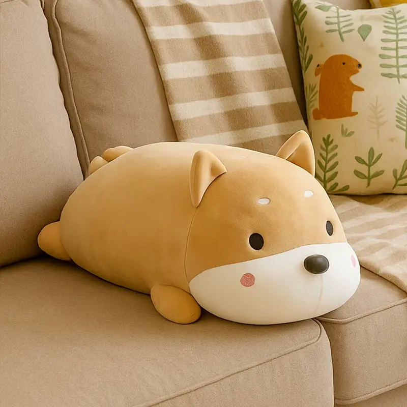 MINISO Cute Lying Posture Dog Stuffed Toy - 100% Polyester Fiber, 7% Spandex, 50x15x23cm 50cm Large Size, Huggable Shape, Soft Cushion, Daily Companion, Decoration, Birthday Gift for Boy, Girl, Soft & Cuddly Texture