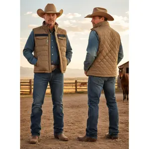 HOOEY MENS BANFF SHITAKE BROWN PACKABLE VEST HV117BR