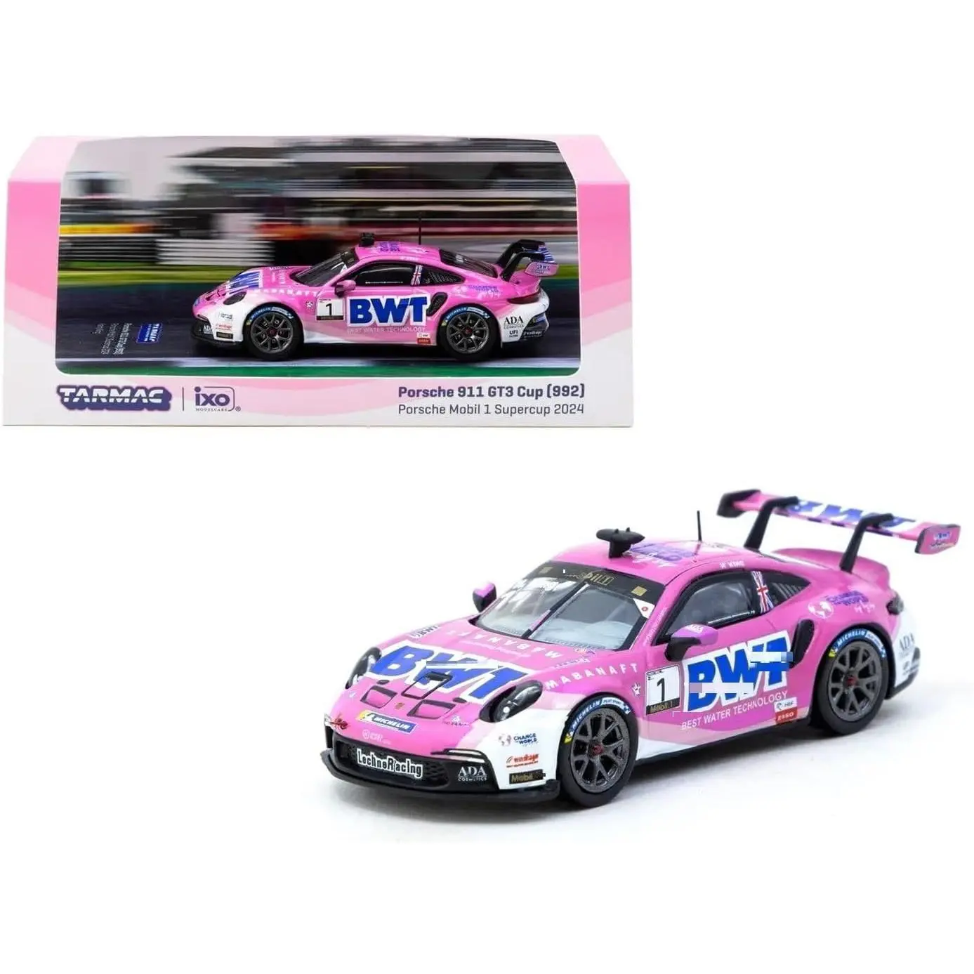 IXO Models x Tarmac Works 1/64 Scale Porsche 911 GT3 Cup (992) Porsche Mobil 1 Supercup 2024 T64-093-24PSC01 Diecast Collectible Mini Display Model Car, Diecast Model Cars, 1/64 Scale Model Cars