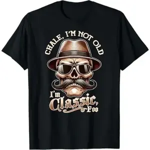 Summer t Shirts Men's "I'm Not Old, I'm Classic Foo" Graphic Tee - Funny Cholo Chicano Lowrider Design