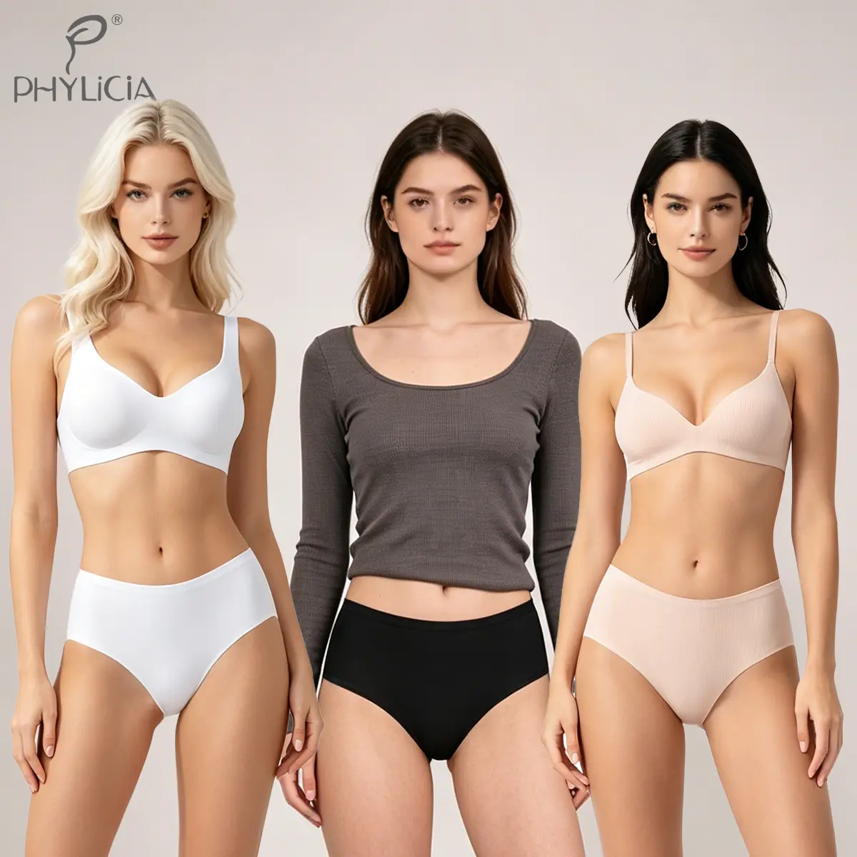 Women's 3-Pack High Waist Soft Cotton Stretchy Panties - Seamless Basic Thongs, Compression Tummy Control, Breathable, Comfortable Fit, Hip-Enhancing, True to Size Everyday Underwear