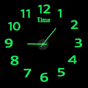 Large crylic Wall Clock with Modern Design And Mirror Number Stickers-In-The-Dark Digital Wall Clock ，Creative Minimalist Glow-In-The-Dark Digital Wall Clock - European Silent Clock, No-Drill Wall Mount for Home, Office, Classroom & Living Room Decor