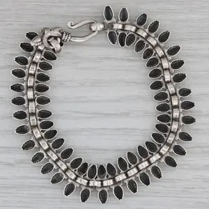 Artisan Signed 7.25" Sterling Silver Hook Clasp 15.1mm Mesh Chain
