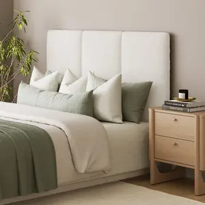 Queen Size Wall Mounted Textured Boucle Headboard